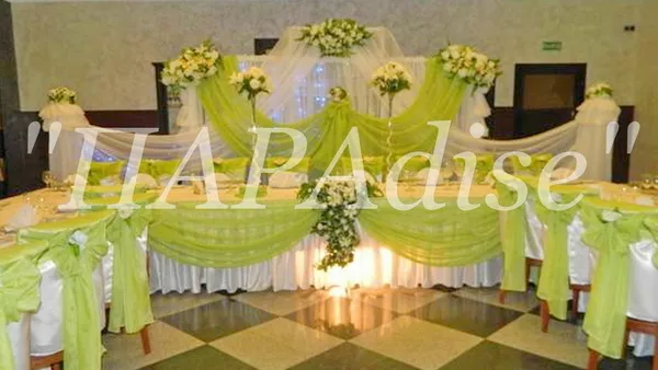 Оформление свадеб воздушными шарами,  тканями и цветами 11